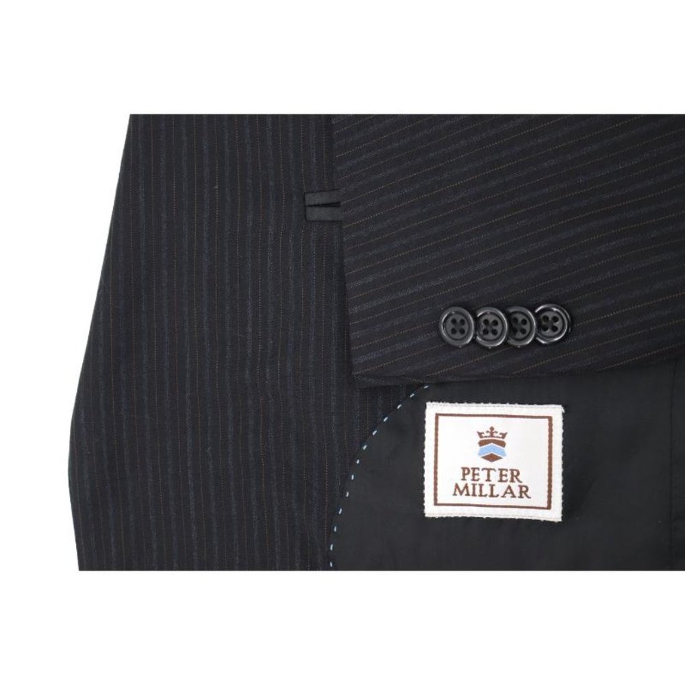 Peter‎ Millar Sport Coat Mens 40R Striped Wool Two Button Classic peak lapel